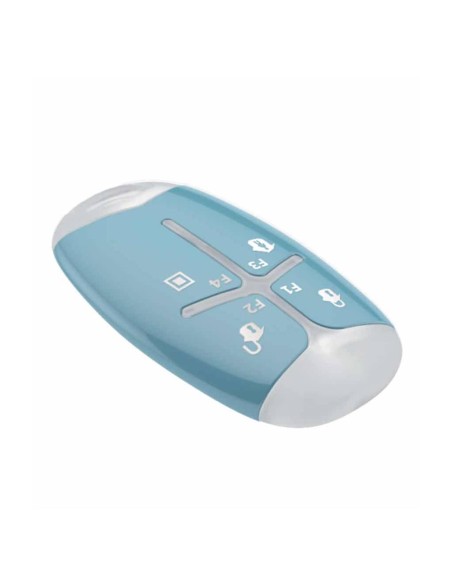 Mando 4 botones config. Diseño moderno. Bidirec. 6 leds. Color Azul. Req. pila CR2032 inc.Grado 2.